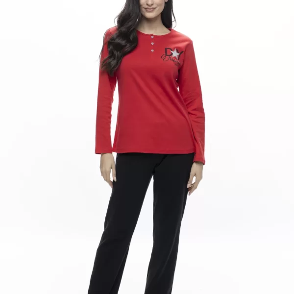 Γυναικεία Πιτζάμα Galaxy-Plus Size Κόκκινο