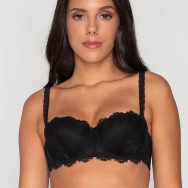 Γυναικείο Σουτιέν LUNA Orchidea Balconette ¾ Με Ελαφριά Ενίσχυση Μαύρο