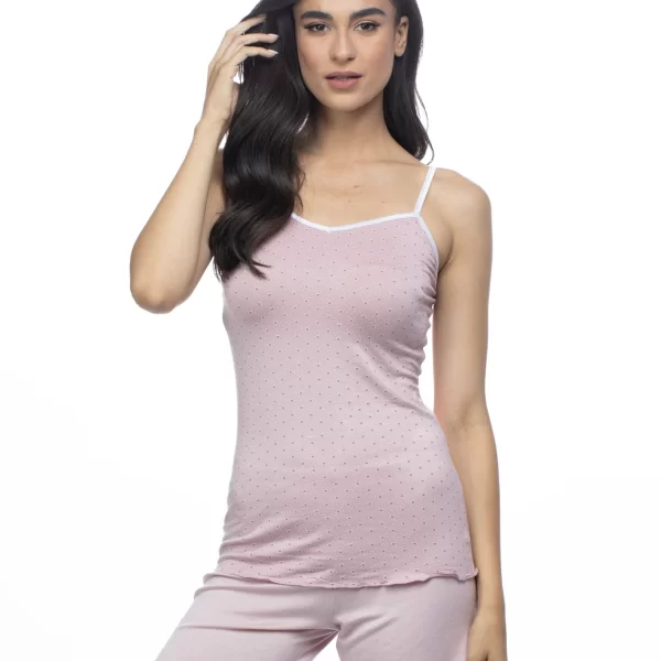 Γυναικεία Πιτζάμα Galaxy Λεπτή Τιράντα Σάπιο Μήλο