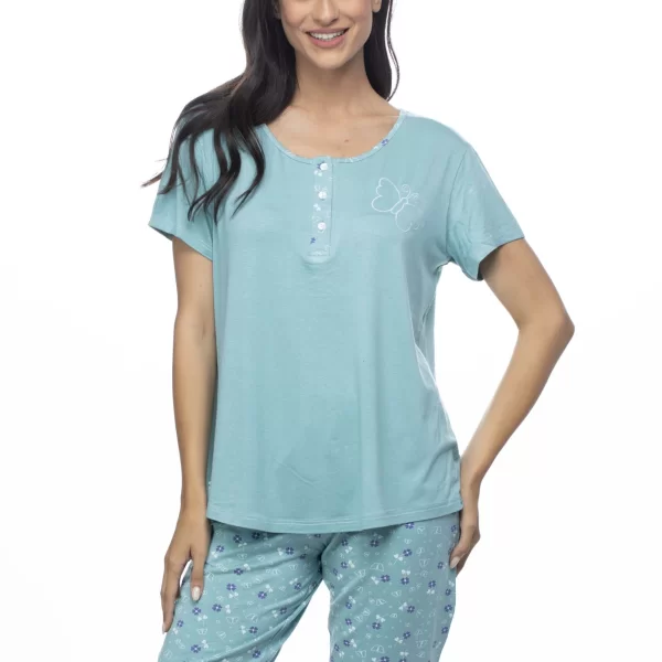 Γυναικεία Πιτζάμα Galaxy Κοντομάνικη Βεραμάν