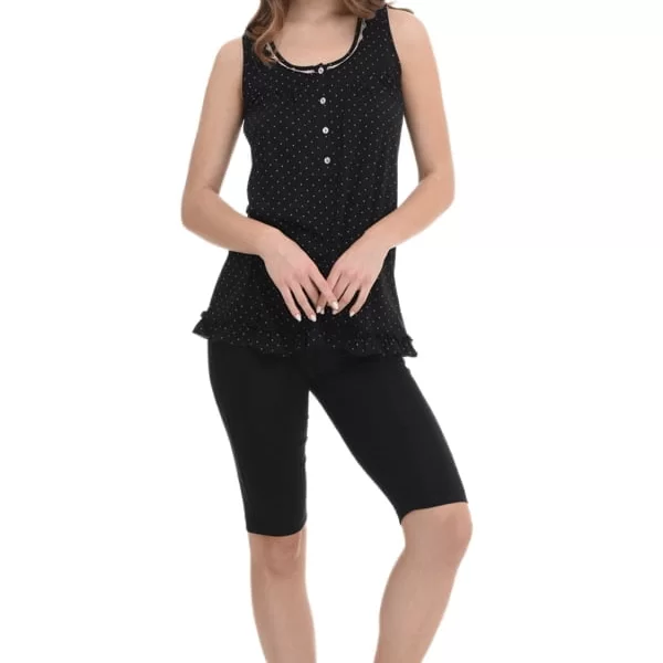 Γυναικεία Πιτζάμα Zen By Daisy Πουά Μαύρο