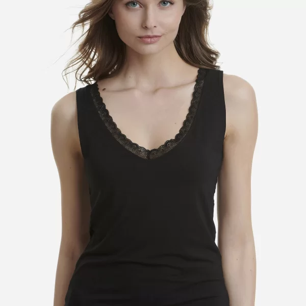 Γυναικείο Φανελάκι Με Φαρδιά Τιράντα WALK Bamboo Μαύρο