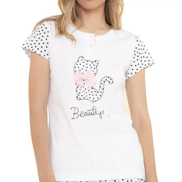 Γυναικεία Πυτζάμα NOIDINOTTE Κοντομάνικη Με Σορτς 