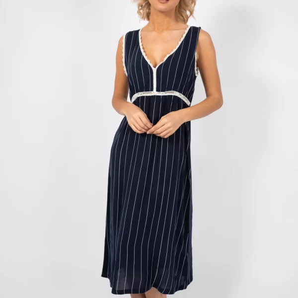 Γυναικείο Φόρεμα Beachwear Tres Chic Μπλε Σκούρο