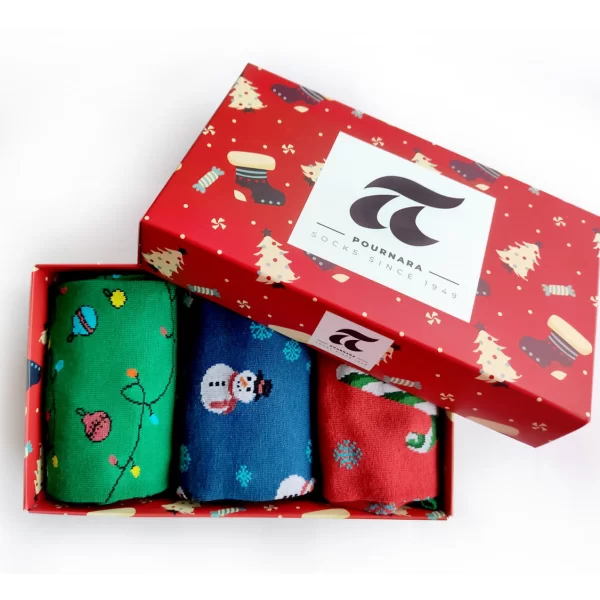 Unisex Κάλτσες Πουρνάρα Xmas Edition 3pack Εμπριμέ