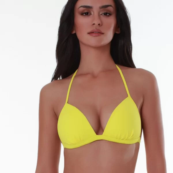 Γυναικείο Μαγιό BLUEPOINT Τρίγωνο Top Push-Up Κίτρινο