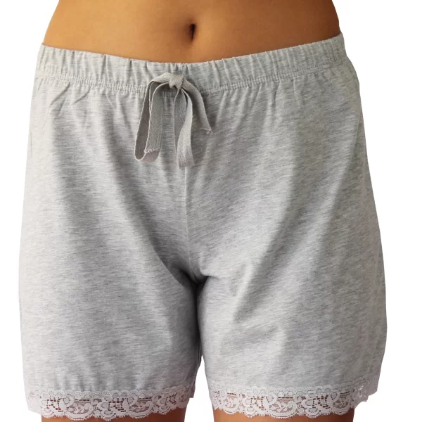 Γυναικείο Παντελονάκι GALAXY Με Δαντέλα Γκρι Μελανζέ