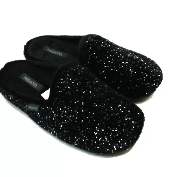 Γυναικείες Παντόφλες Χειμερινές MIGATO Στραφταλιζέ Μαύρο
