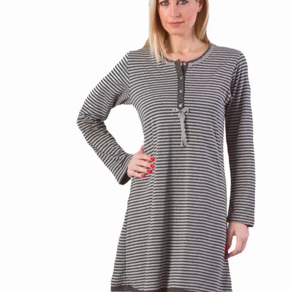 Γυναικείο Νυχτικό ZEN Intimates Ριγέ Γκρι