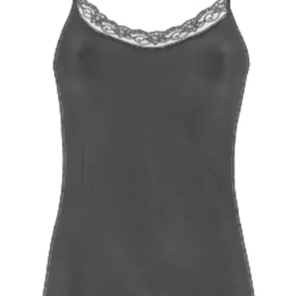 Γυναικείο Φανελάκι COTONELLA in&out Τιραντάκι με Δαντέλα Γκρι Μελανζέ