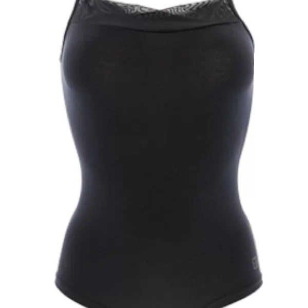 Γυναικείο Κορμάκι COTONELLA in&out Τιράντα με Διαφάνεια Μαύρο