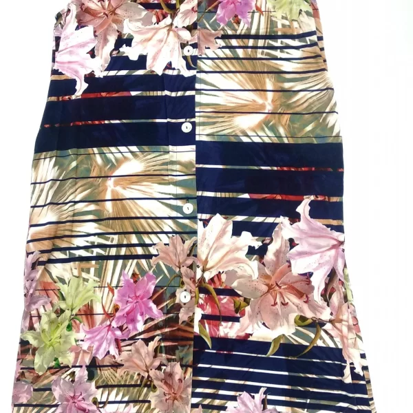 Γυναικείο Φόρεμα FRASI Αμάνικο Με Κουμπιά και Σχέδια Εμπριμέ