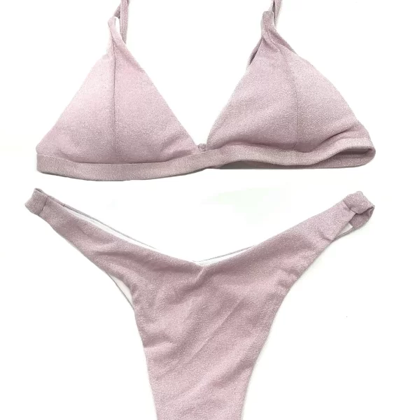 Γυναικείο Σετ Μαγιό Μπικίνι TRES CHIC Τριγωνάκι Σκαφτό Ροζ