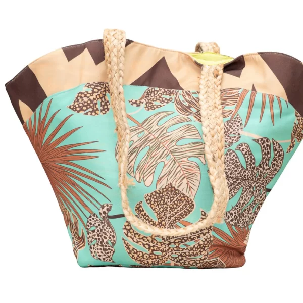 Γυναικεία Τσάντα Θαλάσσης BLUEPOINT “Africana” Πετρόλ