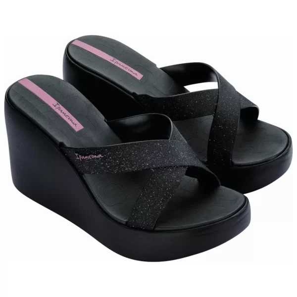 Γυναικεία Πλατφόρμα Ipanema Ανατομική Με Γκλίτερ Μαύρο