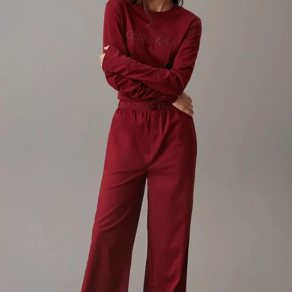 Γυναικεία Πιτζάμα Calvin Klein Με Λογότυπο Μπορντό