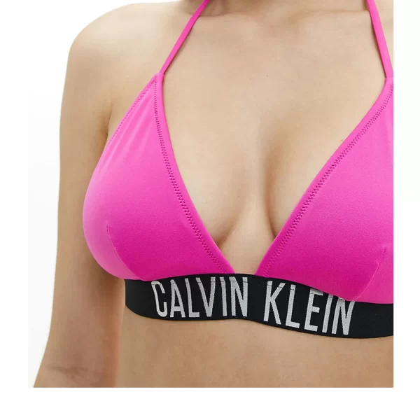 Γυναικείο Μαγιό Calvin Klein Δετό & Λάστιχο με το Logo Φούξια