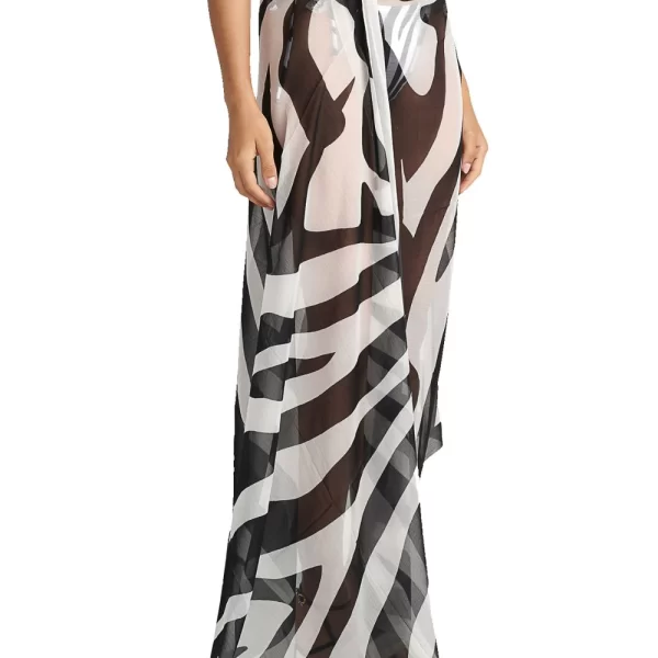 Γυναικείο Παρεό BLU4U “Zebra” Beachwear Μαύρο