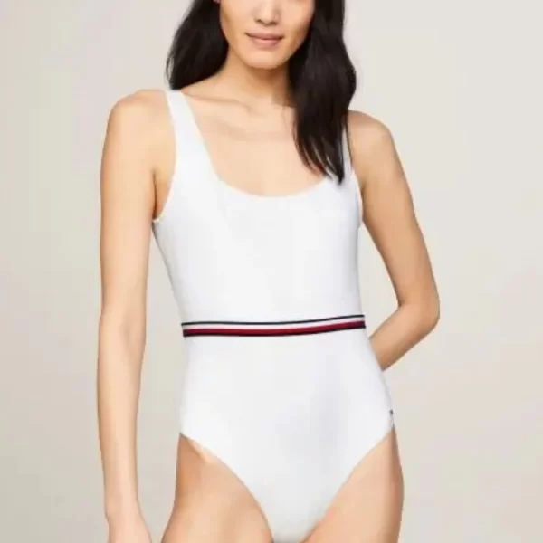 Γυναικείο Ολόσωμο Μαγιό Tommy Hilfiger Λευκό