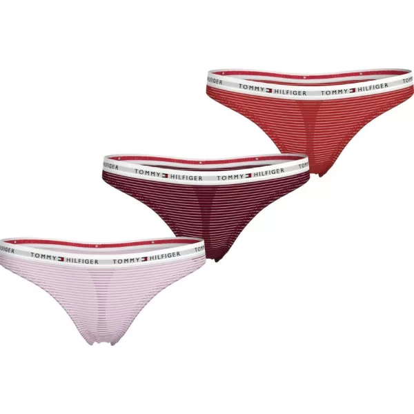 Γυναικεία String Tommy Hilfiger Με Διάτρητο Σχέδιο (3Pack) Πολύχρωμα