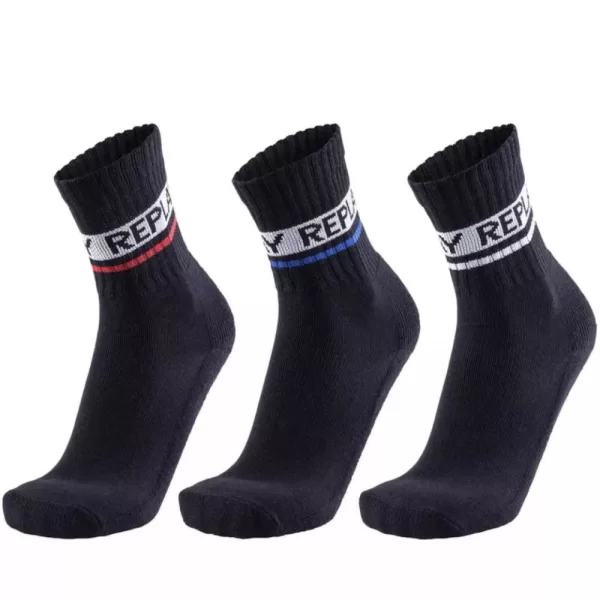 Unisex Αθλητικές Κάλτσες Replay (3 Pack) Μαύρο