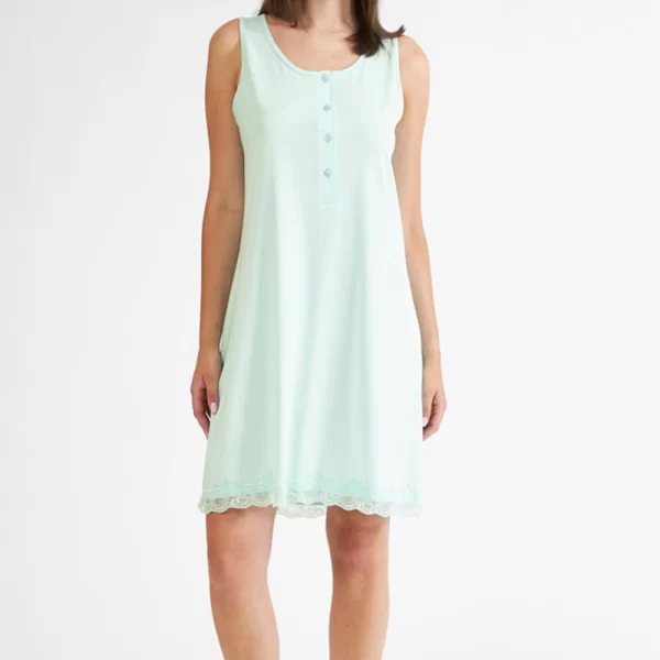 Γυναικείο Νυχτικό Harmony Με Πατιλέτα Αμάνικο Μέντα