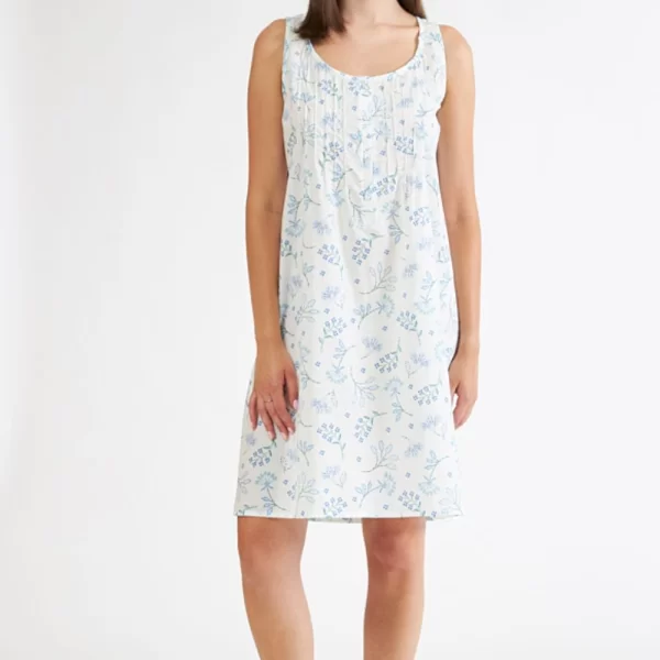 Γυναικείο Νυχτικό Harmony Με Πατιλέτα Floral Λευκό-Σιελ