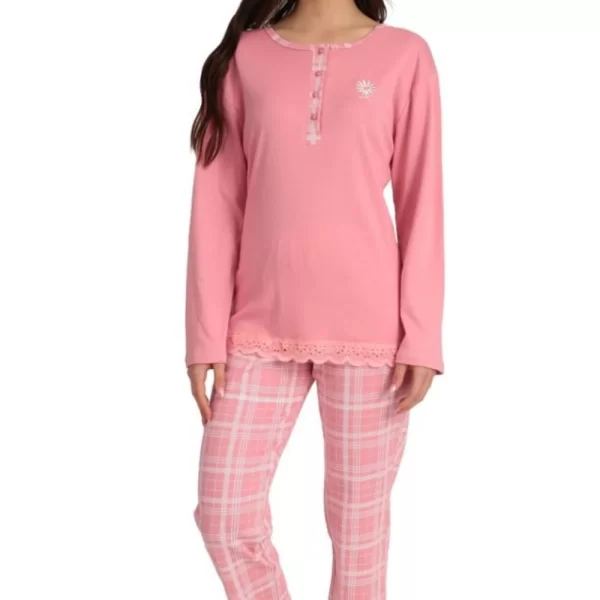 Γυναικεία Πιτζάμα Με Πατιλέτα Καρό Σάπιο Μήλο