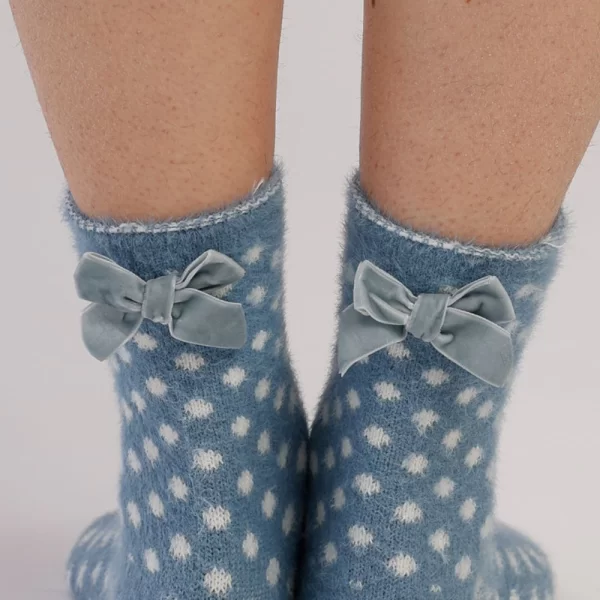 Γυναικείες Κάλτσες Noidinotte Πουά Με Αντιολισθητικό Πάτο Γαλάζιο