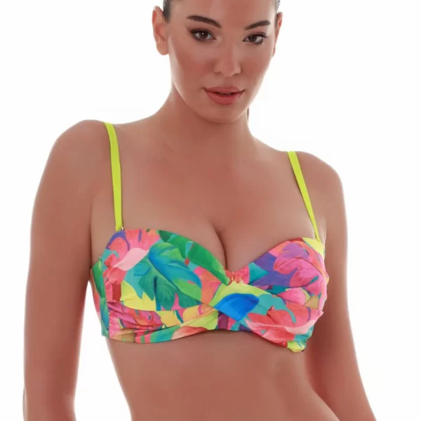Γυναικείο Μαγιό Bluepoint Bikini Top “Exotic Charm” Strapless Cup D Λαχανί