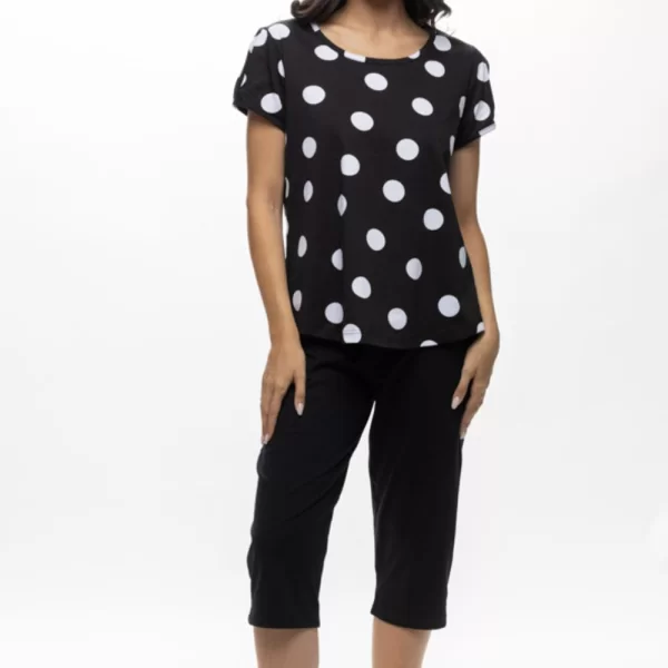 Γυναικεία Πιτζάμα Galaxy Κοντομάνικη-Κάπρι Μαύρο