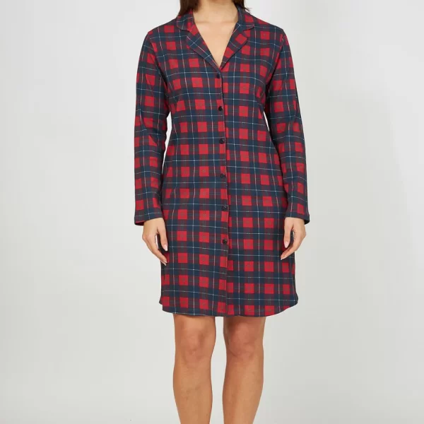 Γυναικείο Νυχτικό Harmony Καρό Με Κουμπιά Καρό
