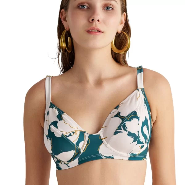 Γυναικείο Μαγιό BLU4U Bikini Top “Hunter Blossom” Cup D Σκούρο Πετρόλ