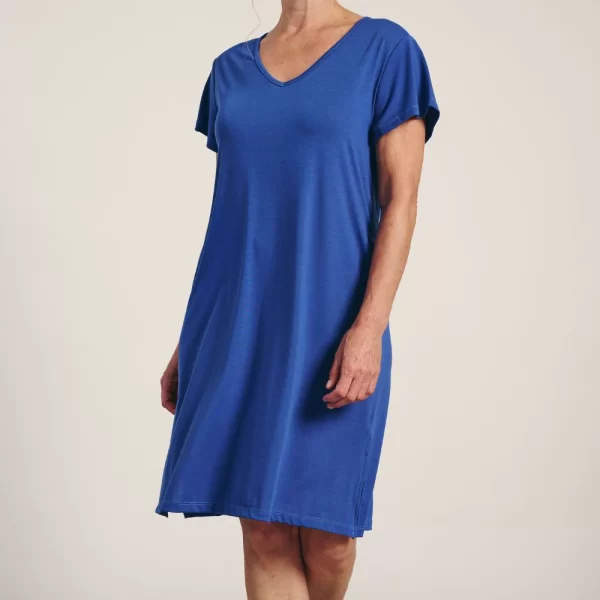 Γυναικείο Φόρεμα Muydemi Κοντομάνικο Μπλε