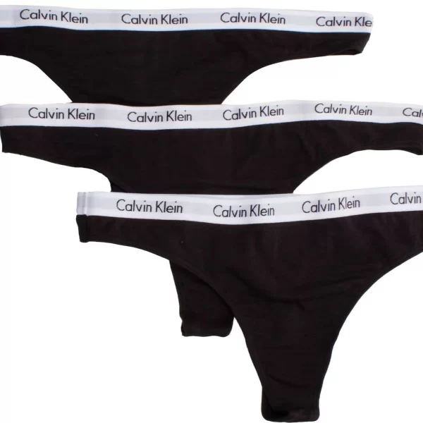Γυναικεία String CALVIN KLEIN (3Pack) Μαύρο