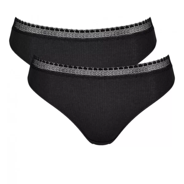 Γυναικείο Σλιπ Sloggi GO Ribbed H Tai (2 Pack) Μαύρο