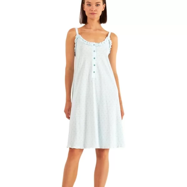 Γυναικείο Νυχτικό Harmony Καρό-Λεπτή Τιράντα Σιελ