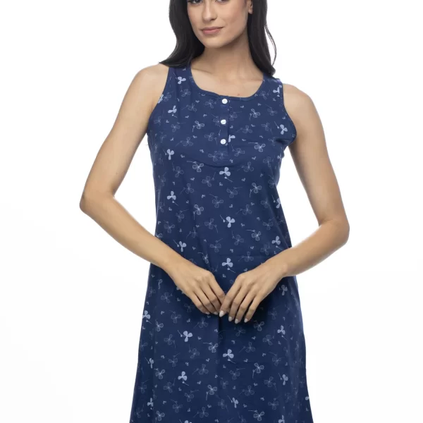Γυναικείο Νυχτικό Galaxy Αμάνικο Μπλε