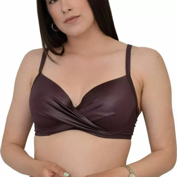 Γυναικείο Μαγιό BLUEPOINT Bra “Leather Look” Καφέ