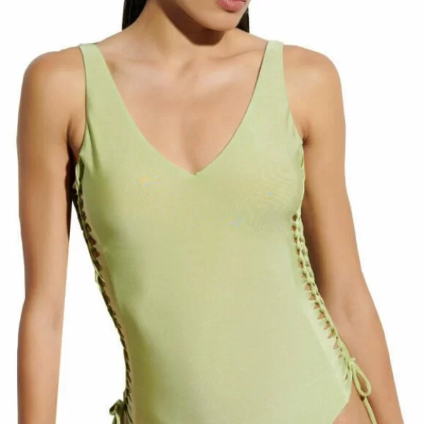 Γυναικείο Μαγιό BLU4U Ολόσωμο Με Ανοίγματα Στο Πλάι Πράσινο