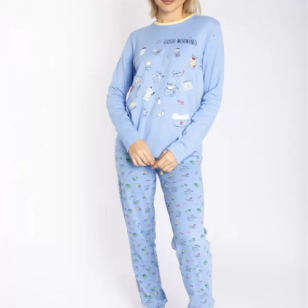 Γυναικεία Πιτζάμα MuyDemi “Good Morning” Σιελ