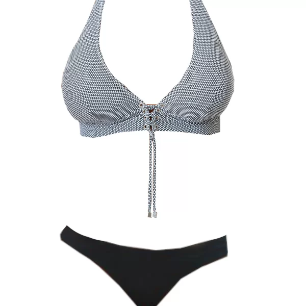 Γυναικείο Σετ Μαγιό Μπικίνι ERKA Mare Τρίγωνο Πουά Μαύρο