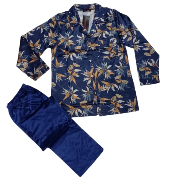 Γυναικεία Πιτζάμα Secret Point Σατέν Εμπριμέ Μπλε