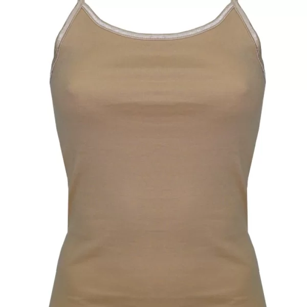 Γυναικείο Φανελάκι Τοπ Helios Με Λεπτή Τιράντα (2pack) Μπεζ