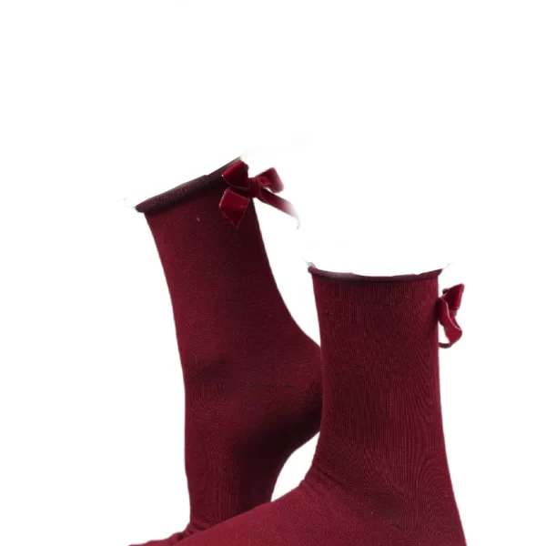 Γυναικείες Κάλτσες Noidinotte Με Φιόγκο Μπορντό