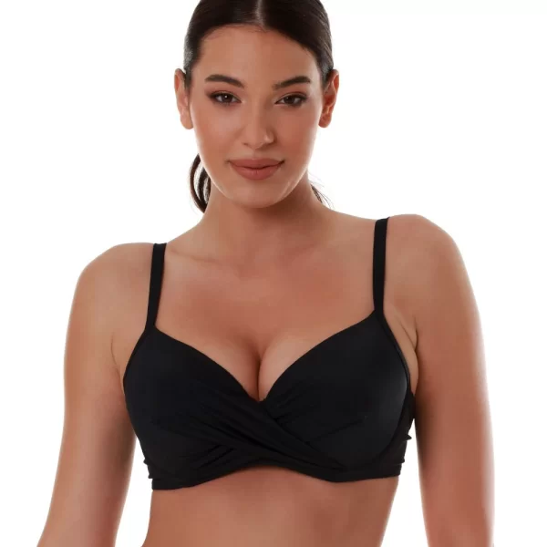 Γυναικείο Μαγιό BLUEPOINT Bikini Top Ντραπέ Cup E Μαύρο