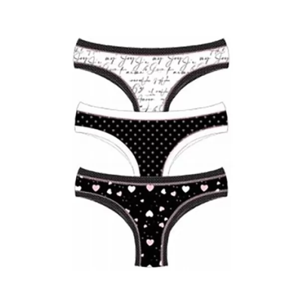 Γυναικεία Σλιπ COTONELLA Brazil (3 Pack) Λευκό-Μαύρο