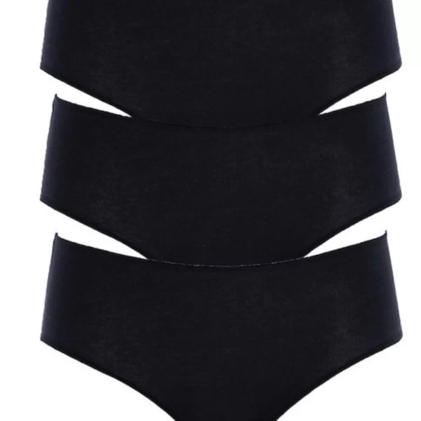 Γυναικεία Σλιπ Midi COTONELLA (3 Pack) Μαύρο