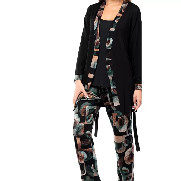 Γυναικεία Πιτζάμα Secret Point Σετ 3 Τεμάχια Μπορντό