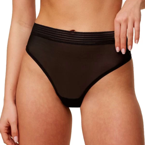 Γυναικείο Σλιπ Triumph Tempting Sheer Highwaist String Μαύρο
